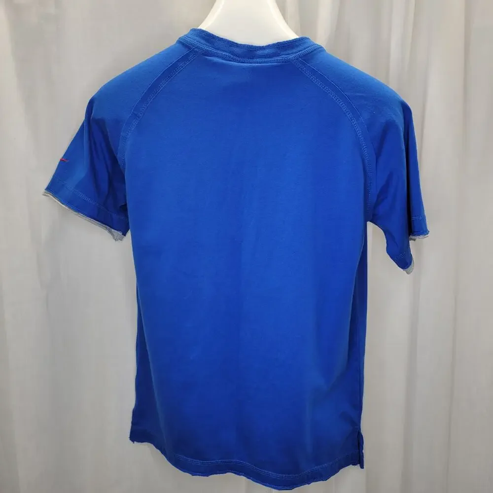 Nike Chicago Cubs Short Sleeve Henley Distressed Layered T, Kids L